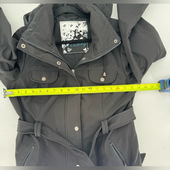 Sebby Belted Women's Zip/Button Hooded Utility Jacket - Picture 5 of 12